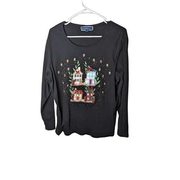 Karen‎ Scott Holiday Village Scoop Neck Top - Picture 6 of 7